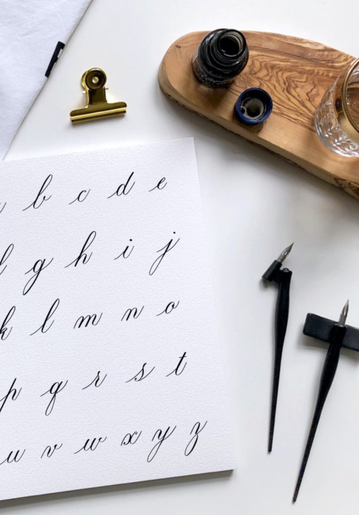 kalligráfia Copperplate ábécé